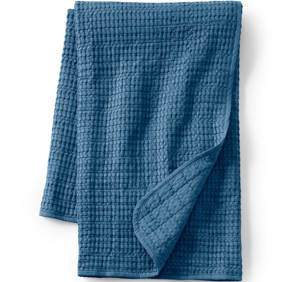 Lands' End Bedding New Lands End Cotton Waffle Weave Throw Blanket